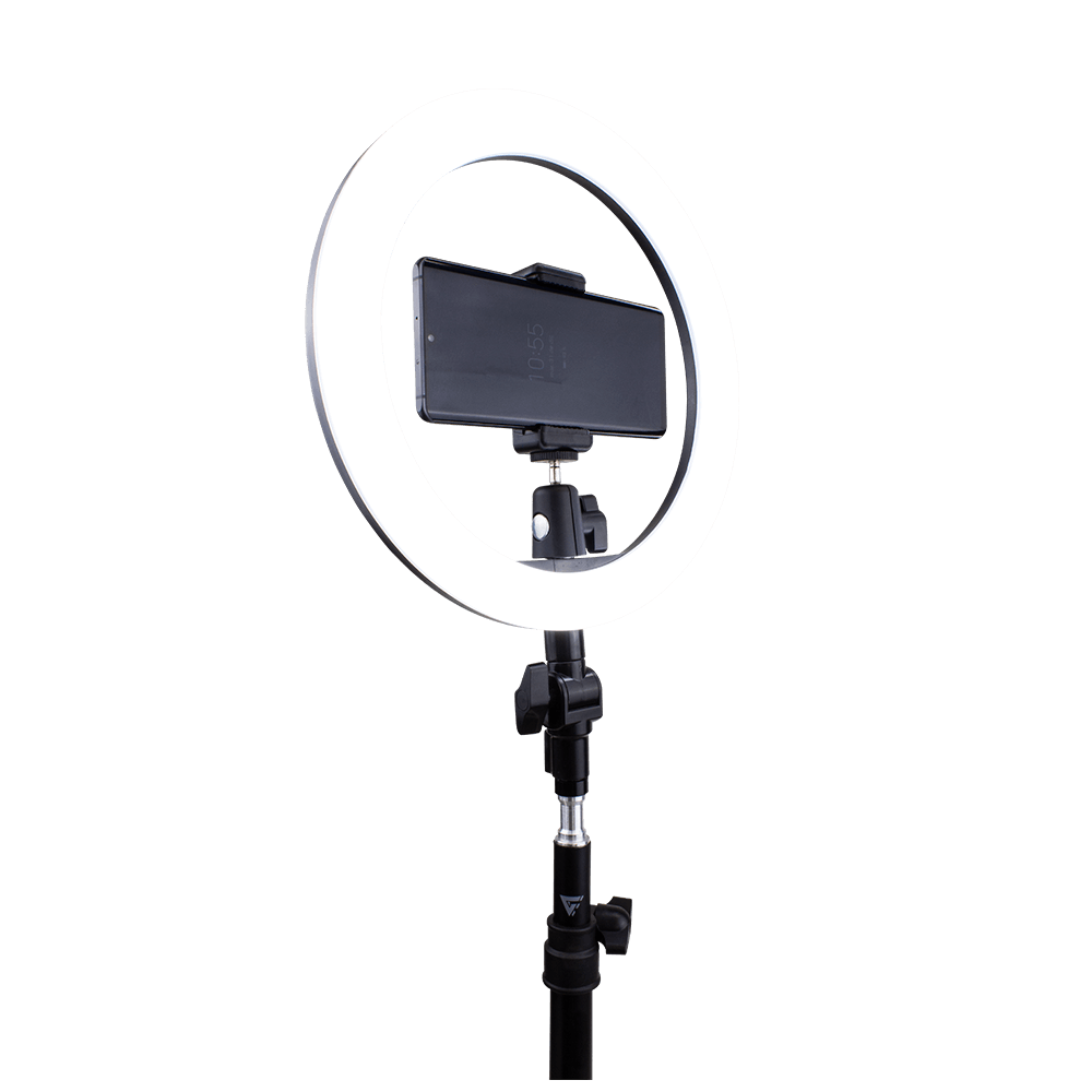 Aro de luz LED con tripie y soporte para celulares marca GAME FACTOR LRG300 - Image 3